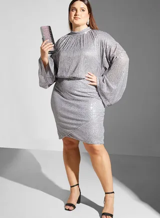 Sequin Detail Midi Dress