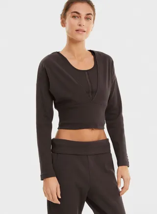 Exhale Ribbed Knit T-Shirt