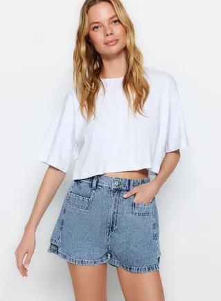 High Waist Denim Shorts