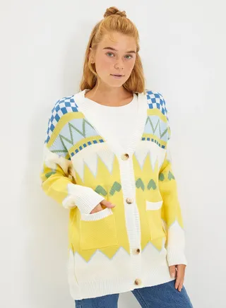 Jacquard Knitted Cardigan