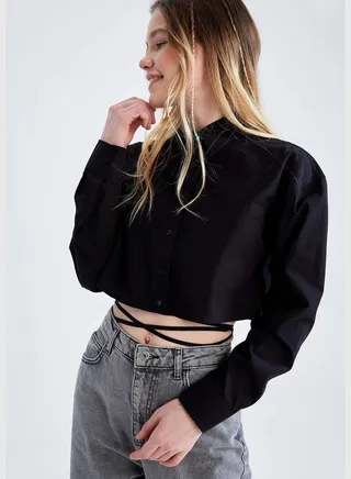 Oversized Long Sleeve Crop Jumper