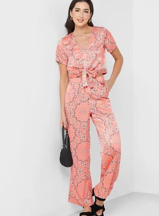 Printed High Waist Pants