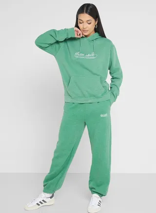 Slogan Hoodie & Pants Set