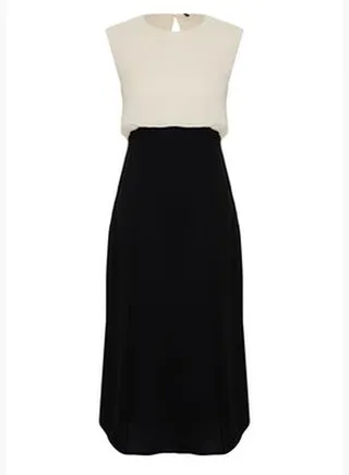 Black Woven Midi Dress