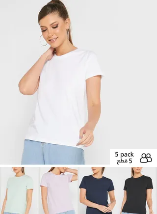 5 Pack Essential Crew Neck T-Shirt