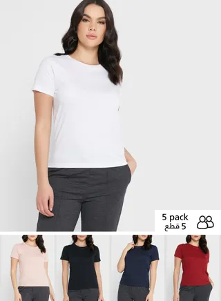 5 Pack Essential Crew Neck T-Shirt