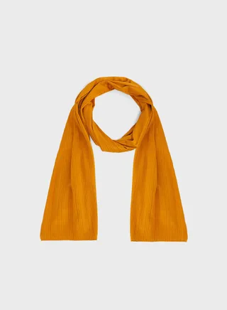 Pleated Long Silky Scarf