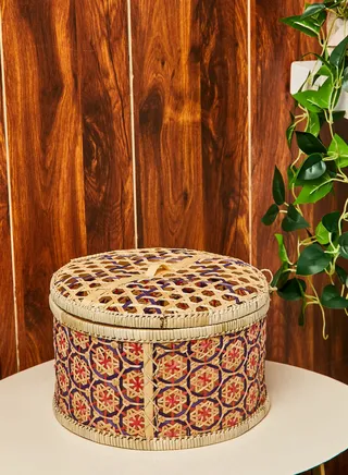 Large Razia Box with Lid - Purple & Red