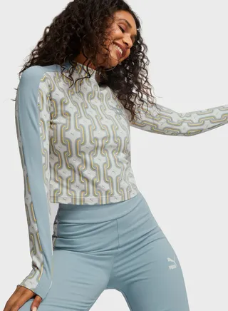 T7 70S Psychedelic Women Cropped Top