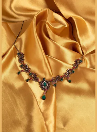 Gold Plated Designer Stone Necklace