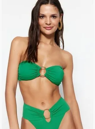 Green Strapless Accessory Bikini Top TBESS22BU00001