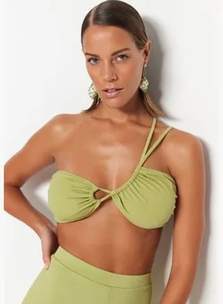 Green One-Shoulder Tunnel Bikini Top TBESS23BU00290
