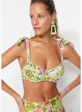 Floral Pattern Underwire Bikini Top TBESS22BU0138