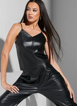 Renee 11:11 Solid Leather Cami Top
