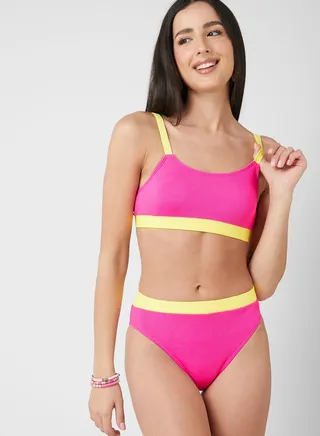 Colorblock Bikini Set