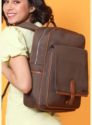 Solid Backpack with Zip Lock