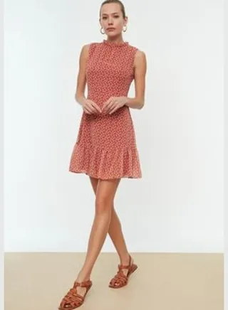 Tile Floral Mini Woven with Ruffles Dress TWOSS20EL0681