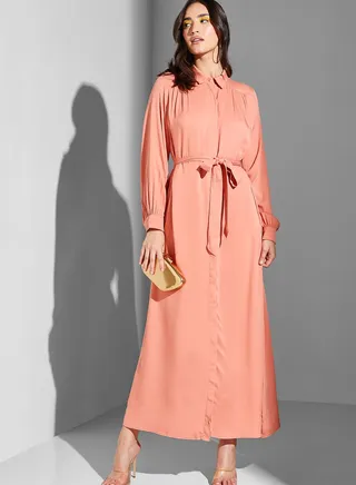 Plisse Puff Sleeve Dress