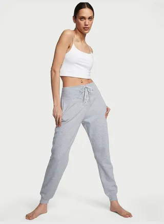 Cotton Fleece Lace-Up Jogger