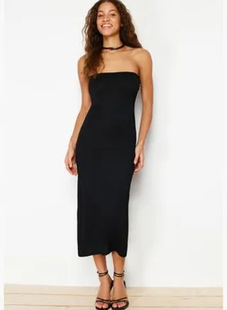 Black Knitwear Maxi Dress
