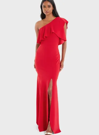 One Shoulder Side Slit Dress