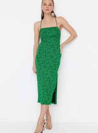 Floral Print Side Slit Dress