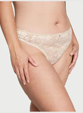 Lace-Front Thong Panty