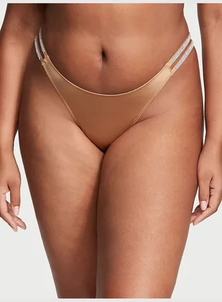 Double Shine Strap Smooth Brazilian Panty