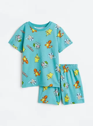 Kids Pokemon Print T-Shirt & Shorts Set