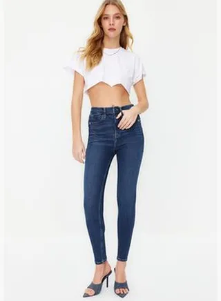 Dark Blue High Waist Jeans TWOSS24JE00086