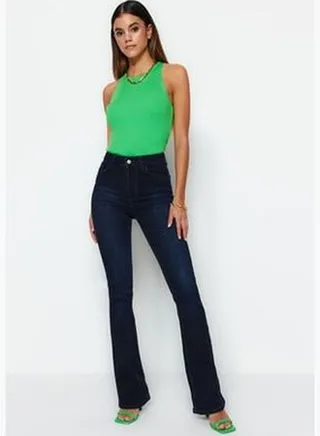 Midnight Blue Super High Waist Flare Jeans TWOSS23JE00138