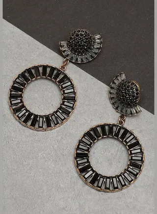 Gold Plated Party Designer Stone Drop Earring For Women