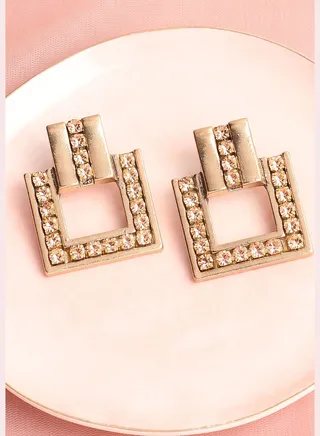 Gold Plated Designer Stone Party Drop Earring For Women
