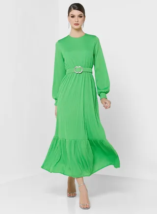Ruffled Puff Sleeve Dress