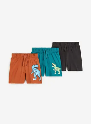 Kids 3 Pack Graphic Print Assorted Shorts