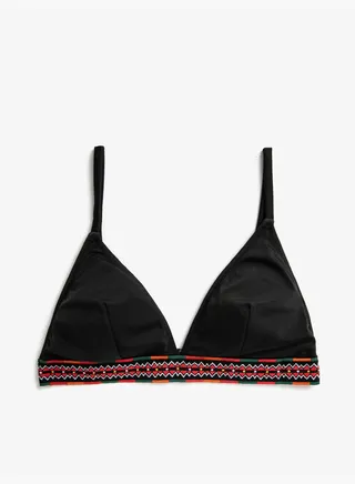 Patterned Elastic Bikini Top