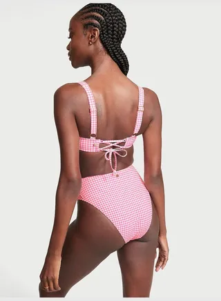 Gingham High-Rise Cheeky Swim Bottom