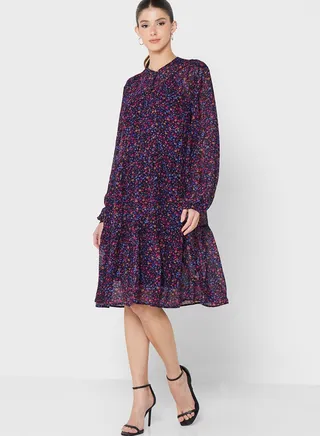 Floral Print Shirt Dress