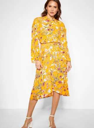Floral Print Midi Skirt