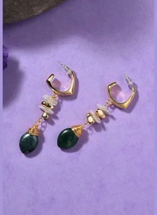 Gold Plated Pearl Beaded Drop Earring