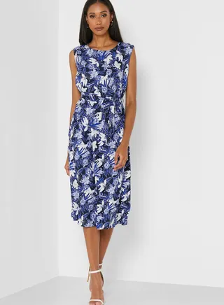 Round Neck Printed Dress
