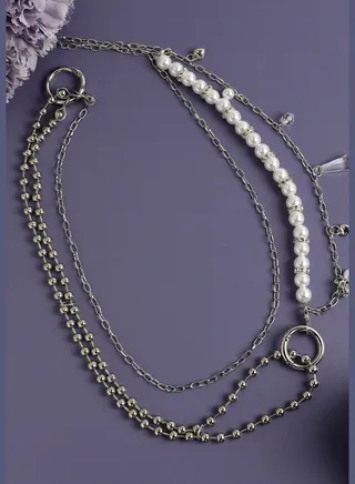Silver Plated Pearls Party Wear Necklace For Women
