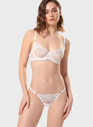 Strappy Mesh Detail Bra