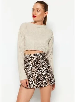 Stone Super Crop Basic Knitwear Sweater TWOAW23KZ01068