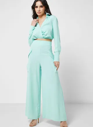 Cropped Top And Pant Set