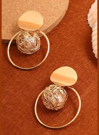 Gold Plated Designer Drop Earring