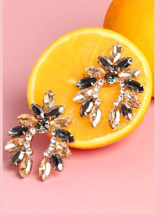 Gold Plated Designer Stone Stud