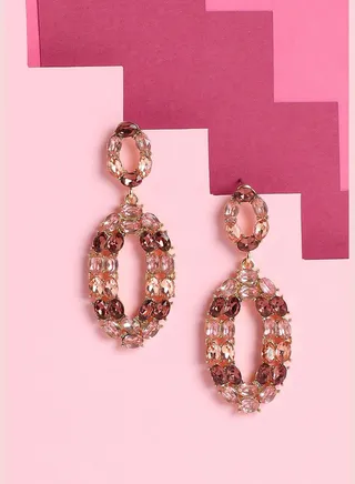 Gold Plated Designer Stone Drop Earring