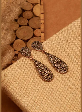Gold Plated Designer Stone Stud