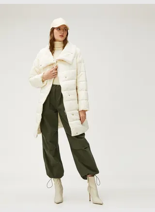 Plush Detail Puffer Coat